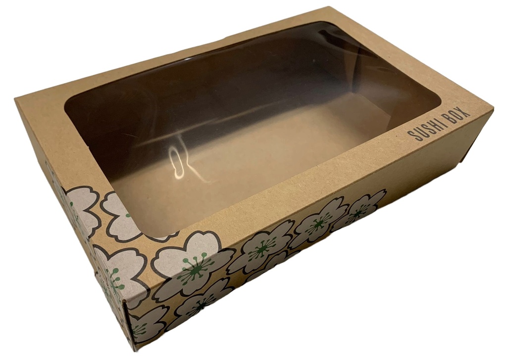 TTM 寿司纸盒带窗口 SU09（243x153x52）300pcs |  TTM Sushi Paper Box With Window SU09 (243x153x52)  300pcs