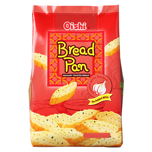 Oishi Bread Pan Toasted Garlic 42g | Oishi 面包片 蒜香味 42g
