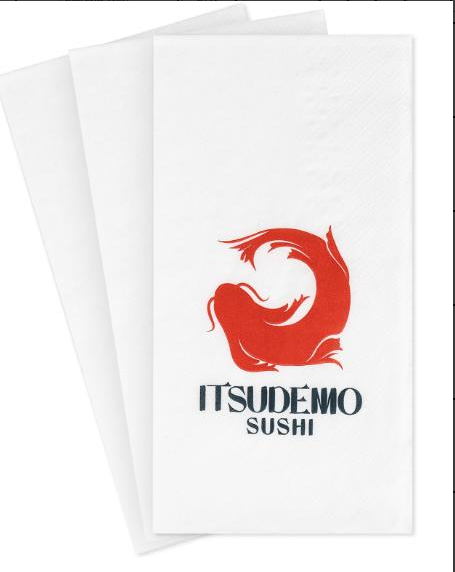 Itsudemo Logo Napkin 40*40cm 2000sheets/CTN | Itsudemo 专用 餐巾纸 2000张/箱
