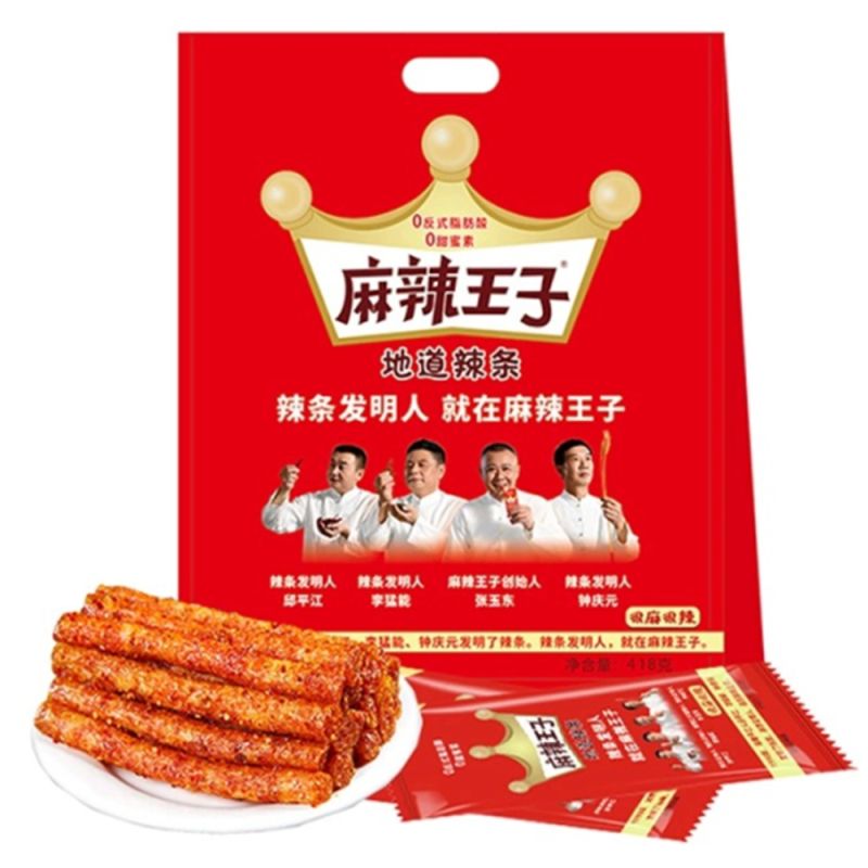 MLWZ Hot Strip Hot&Spicy  418g | 麻辣王子 辣条 很麻很辣味 418g