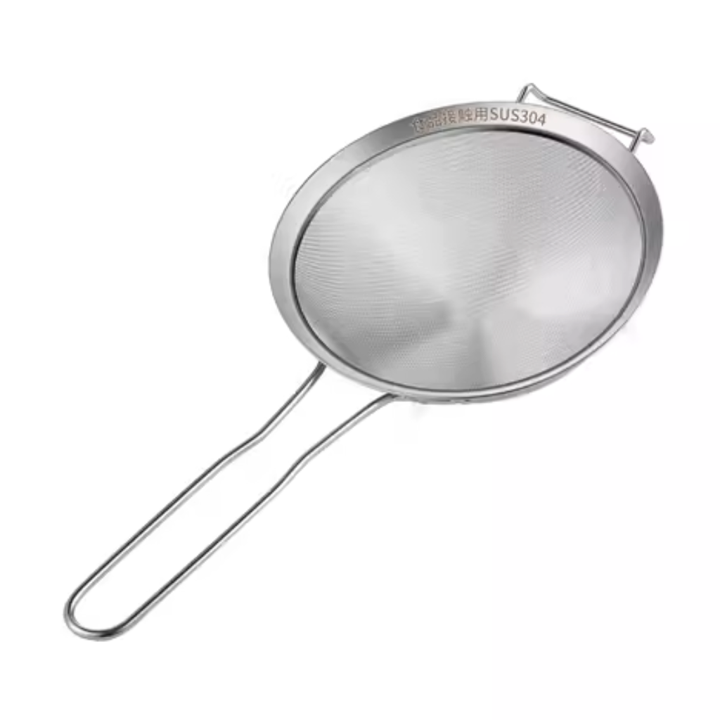 26cm (油捞) 特厚密集细网不锈钢柄笊篱 带耳/个 | Strainer 10ich - 26cm with Ear For Oil (kpl)