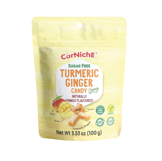 CORNICHE 无糖黄姜软糖 芒果味 100g | CORNICHE Turmeric Ginger Chewy Candy Mango Flavor 100g