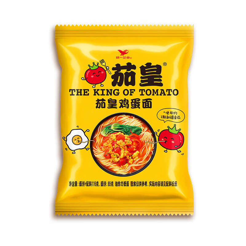 统一茄皇 番茄鸡蛋面 122g | Unif Qie Huang-Tomato and Egg Flavor Noodles 122g