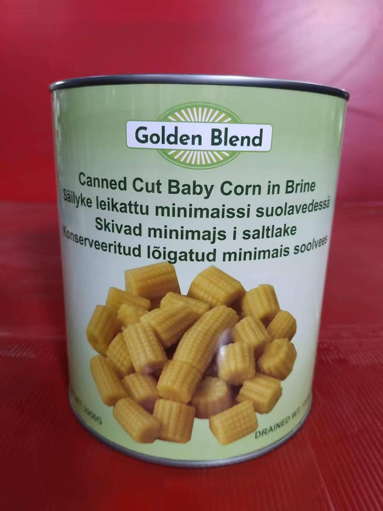 Golden Blend 玉米段  2950g*6/箱 | Golden Blend Canned Cut Baby Corn in brine  2950g*6/CTN