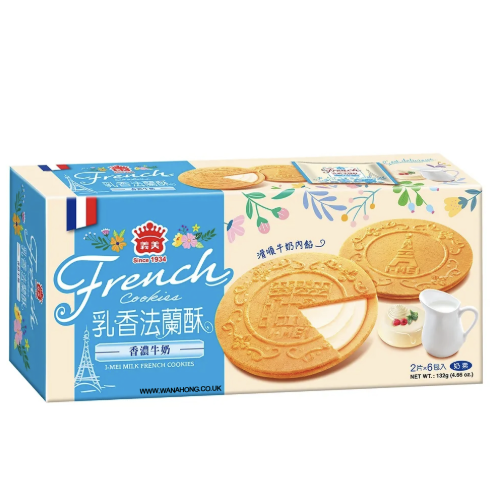 义美 法兰酥 牛奶味 132g | I MEI French Cookies Milk Flavor 132g