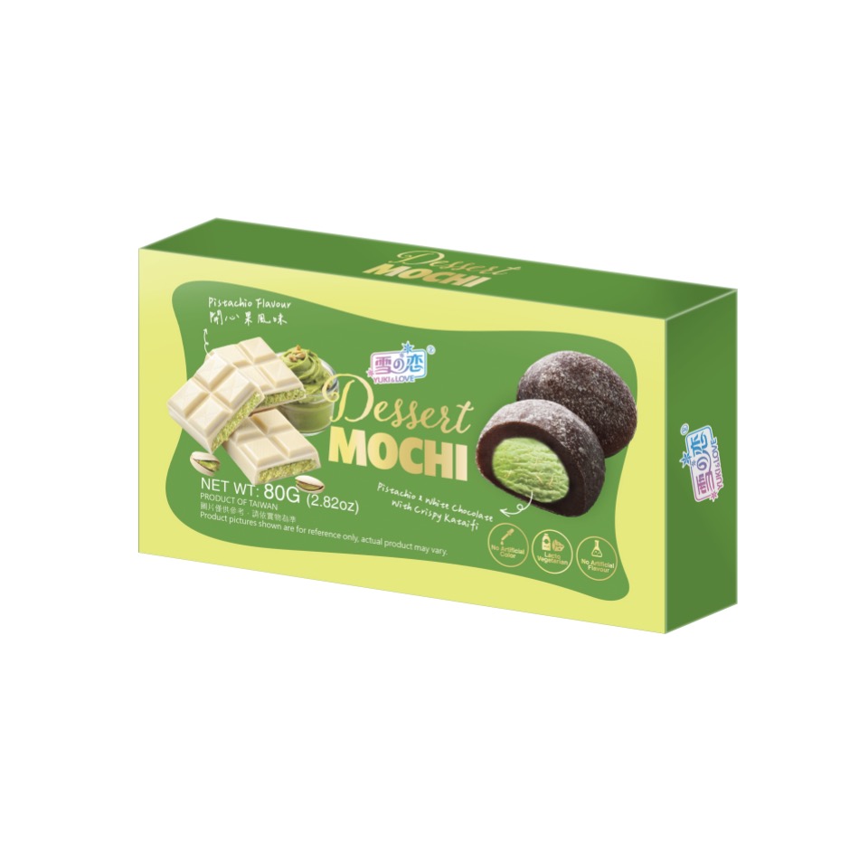 雪の恋 巧克力麻薯大福 开心果味 80g | YUKI & LOVE Chocolate Mochi Pistachio Flavor 80g