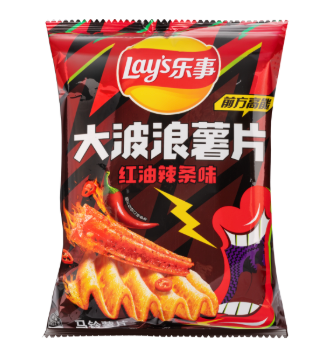 乐事 大波浪薯片 辣条味 70g | LAY'S Big Wave Potato Chips Spicy Strips Flavor 70g
