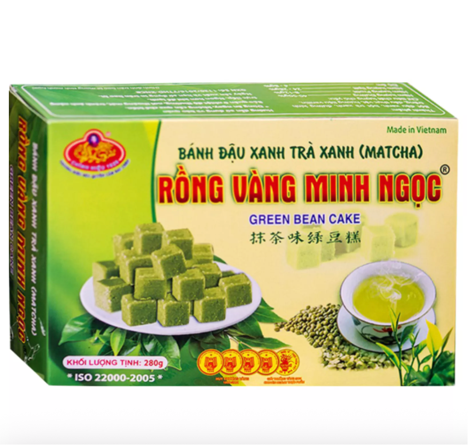 MINH NGOC Mung bean Cake Green Tea Flavor 280g | 越南 绿豆糕 抹茶味 280g