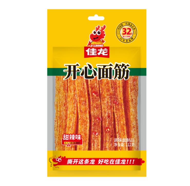 JL Wheat Gluten Snack Sweet & Spicy Flavor 112g | 佳龙 开心面筋 甜辣味 112g
