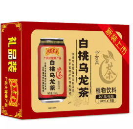 WLJ White Peach Oolong Tea Drink 310ml | 王老吉 白桃乌龙茶 罐装 310ml