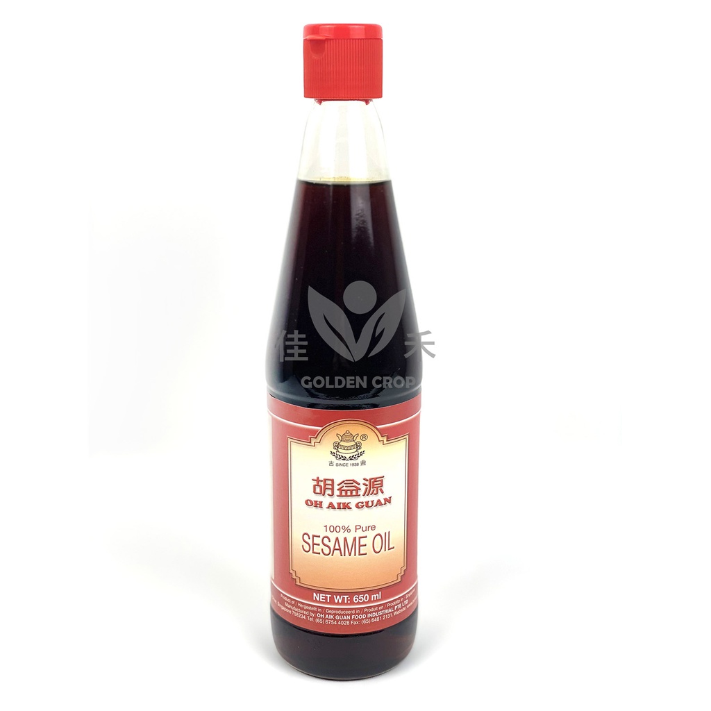 OH AIK GUAN Sesame Oil 650ml  | 胡益源 纯正芝麻油 650ml