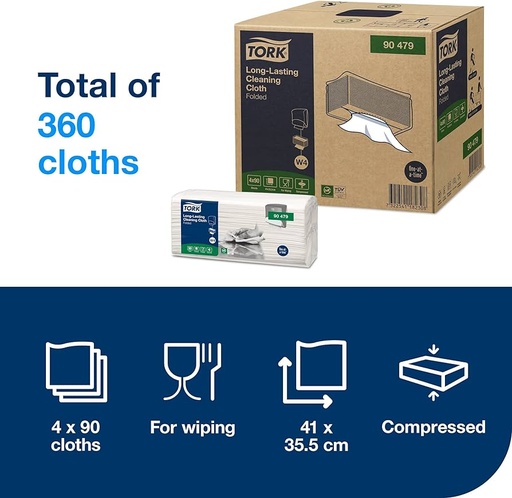 [70552] TORK 清洁擦布 360张/箱 | TORK Long Lasting Cleaning Cloth 42.8*35.5cm 360sheets/CTN