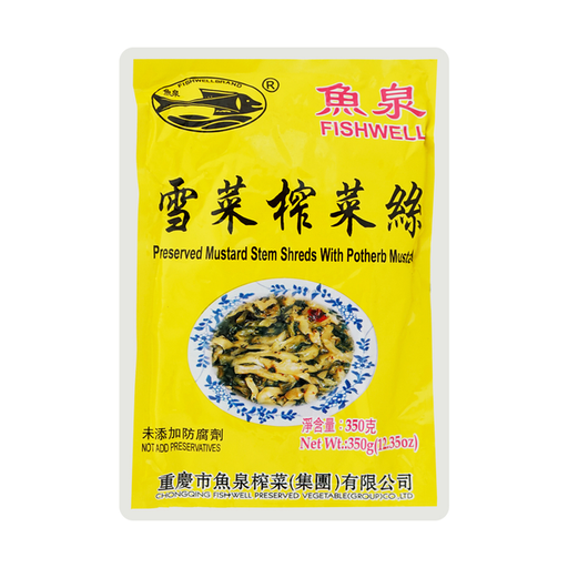 [20154] 鱼泉 雪菜榨菜丝 350g | FISH WELL preserved mustard & Vegetables 350g