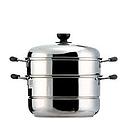 [70262] Stainless Steel 3-Tier Steamer 34cm  | 不锈钢三层蒸锅 34厘米