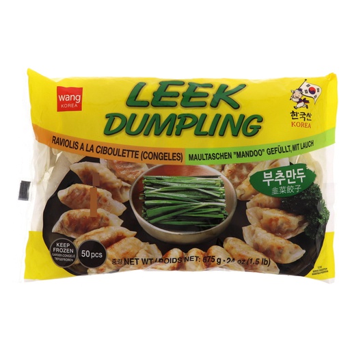 [80375] WANG Dumpling leek 675g | 韩国 王牌 韭菜饺子 675g