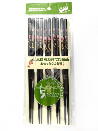 [70298] Japanese Chopsticks Black | 黑色梅花漆筷