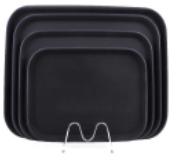 [70666] Black Skidproof Tray M Size | PP材质 黑色塑料防滑托盘  中号