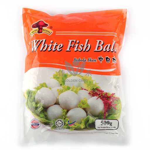 [80292] Mushroom White Fish Ball - Medium 500g | 香菇牌中白丸 500g