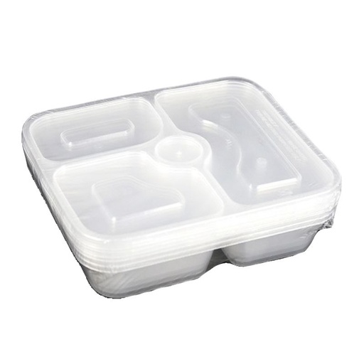 [70618] Take Away Box 1000ml 3+1 PARTS (150sets)