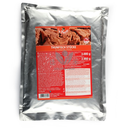 [20144] La Perla Tuna Chunk in Sunfloweroil in Bag 3kg | La Perla 金枪鱼块 / 袋(油)3kg