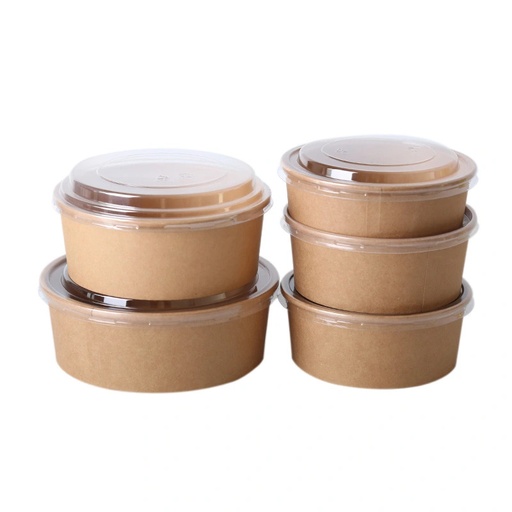 [70322] 1000ml Paper Salad Bowl (transparent anti-fog lid 150mm) 300sets/CTN | 1000ml 纸质 沙拉外卖碗 (透明防雾盖) 300套/箱